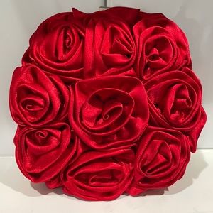 Red flower clutch purse